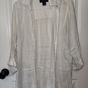 Tahari Cream Long Sleeve Blouse